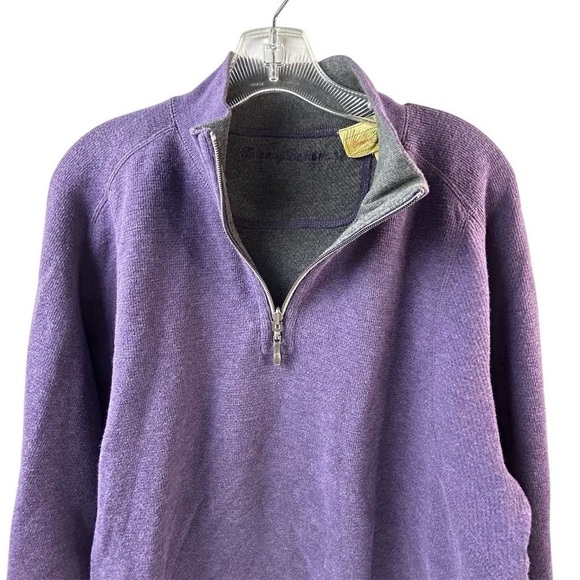 Tommy Bahama Men's Purple Quarter Zip Pullover Sweater Size L - Picture 3 of 10